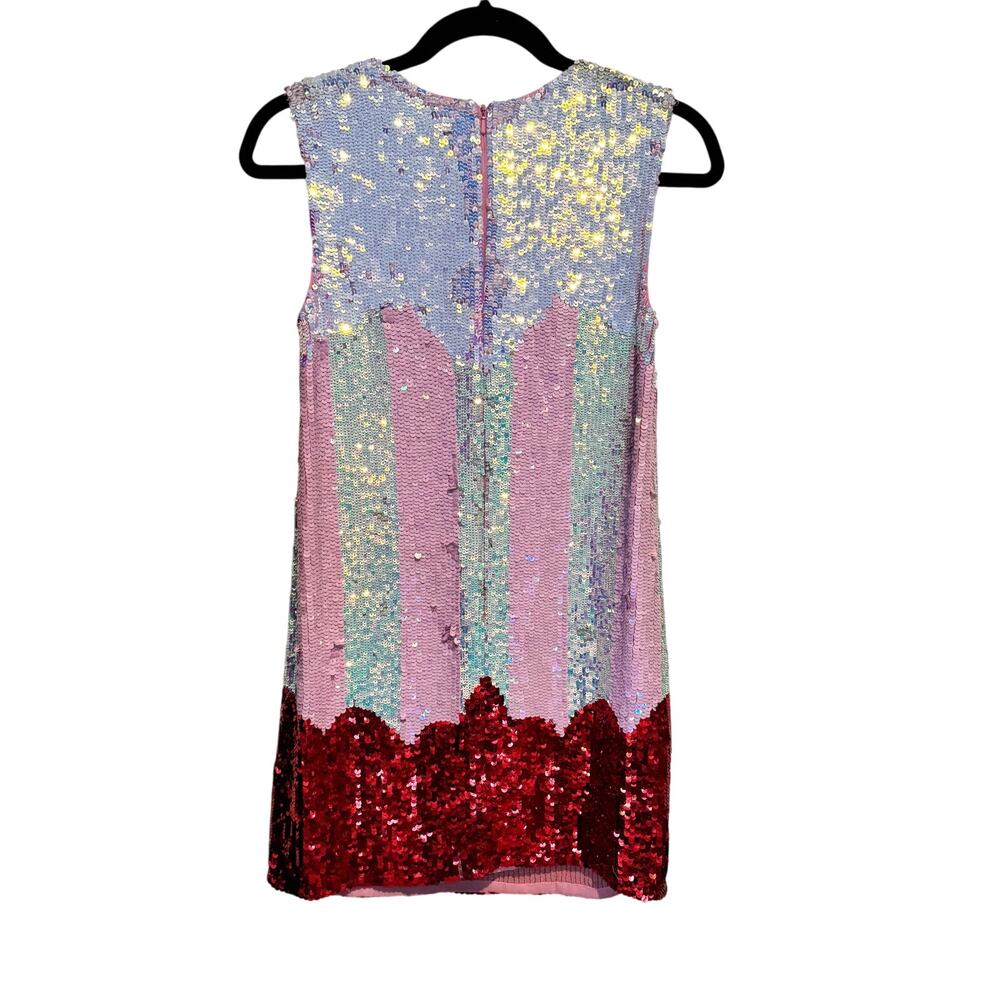 Top Shop Louise Gray Flash Face Sequin Mini Dress Vogue Women's Size 2 - Picture 6 of 11